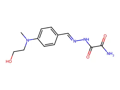 N'-[[4-[2-hydroxyethyl(methyl)amino]phenyl]methylideneamino]oxamide structure