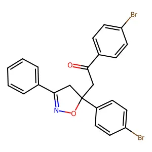 Ethanone, 1-(4-bromophenyl)-2-[5-(4-bromophenyl)-4,5-dihydro-3-phenyl-5-isoxazolyl]- structure