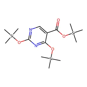 5-Pyrimidinecarboxylic acid, 2,4-bis[(trimethylsilyl)oxy]-, trimethylsilyl ester structure