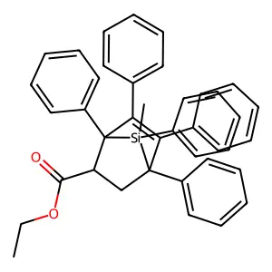 7-Methyl-1,4,5,6,7-pentaphenyl-7-silabicyclo[2.2.1]hept-5-ene-2-carboxylic acid ethyl ester structure