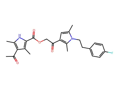 [2-[1-[2-(4-fluorophenyl)ethyl]-2,5-dimethylpyrrol-3-yl]-2-oxoethyl] 4-acetyl-3,5-dimethyl-1H-pyrrole-2-carboxylate structure