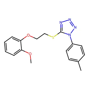 5-[2-(2-Methoxyphenoxy)ethylthio]-1-(4-methylphenyl)tetrazole structure