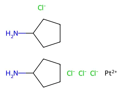 cis-Tetrachlorobis(cyclopentylammine)platinum (IV) structure