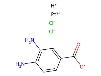 顺式-二氯(3,4-二氨基苯甲酸)铂(II) structure