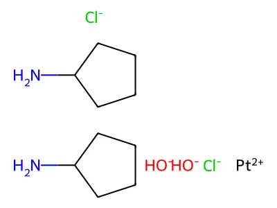 Bis(cyclopentylammine)dichlorodihydroxyplatinum (IV) structure