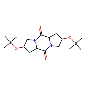 5H,10H-Dipyrrolo[1,2-a:1',2'-d]pyrazine-5,10-dione, octahydro-2,7-bis[(trimethylsilyl)oxy]- structure