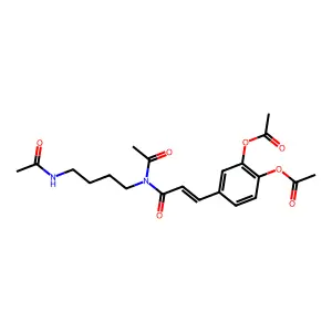 N-acetyl-N-[4-(acetylamino)butyl]-3-[3,4-bis(acetyloxy)phenyl]propenamide structure