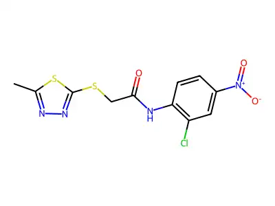 N-(2-chloro-4-nitrophenyl)-2-[(5-methyl-1,3,4-thiadiazol-2-yl)sulfanyl]acetamide structure