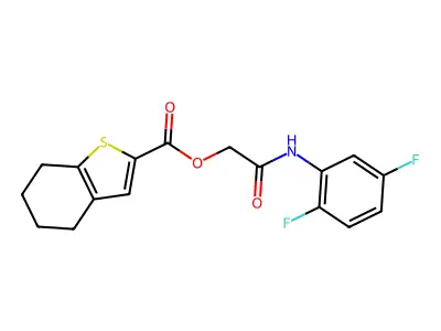 [2-(2,5-difluoroanilino)-2-oxoethyl] 4,5,6,7-tetrahydro-1-benzothiophene-2-carboxylate structure