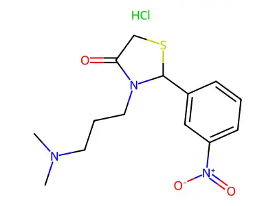 3-(3-Dimethylaminopropyl)-2-(3-nitrophenyl)thiazolidin-4-one hydrochloride structure