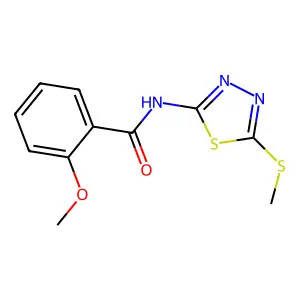 2-methoxy-N-(5-methylsulfanyl-1,3,4-thiadiazol-2-yl)benzamide structure