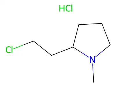 Pyrrolidine, 2-(2-chloroethyl)-1-methyl-, hydrochloride (1:1) structure