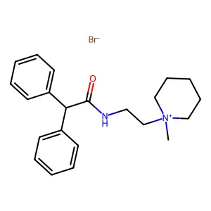 N-(2-(1-Methylpiperidin-1-ium-1-yl)ethyl)-2,2-diphenylacetamide bromide structure