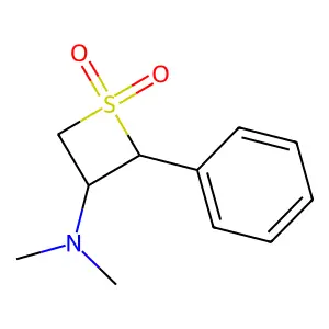 N,N-dimethyl-1,1-dioxo-2-phenylthietan-3-amine structure