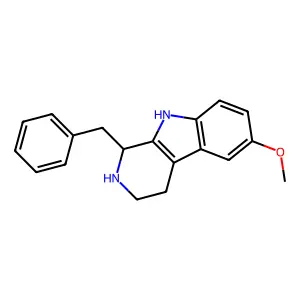 9H-Pyrido(3,4-b)indole, 1,2,3,4-tetrahydro-1-benzyl-6-methoxy- structure