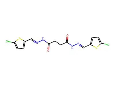 N,N'-bis[(E)-(5-chlorothiophen-2-yl)methylideneamino]butanediamide structure