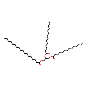 Octadecanoic acid, 2,3-bis[(1-oxotetradecyl)oxy]propyl ester structure