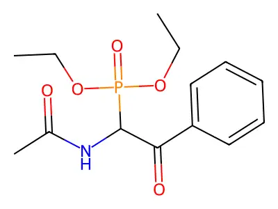 N-(1-diethoxyphosphoryl-2-oxo-2-phenylethyl)acetamide structure