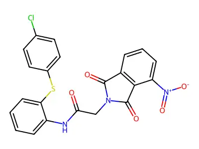 N-[2-(4-chlorophenyl)sulfanylphenyl]-2-(4-nitro-1,3-dioxoisoindol-2-yl)acetamide structure