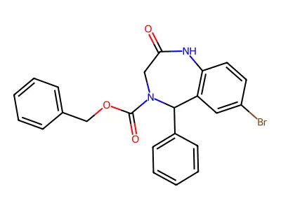 benzyl 7-bromo-2-oxo-5-phenyl-3,5-dihydro-1H-1,4-benzodiazepine-4-carboxylate structure