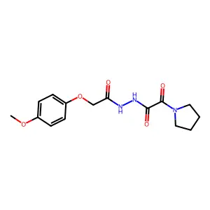 N'-[(4-methoxyphenoxy)acetyl]-2-oxo-2-(pyrrolidin-1-yl)acetohydrazide structure