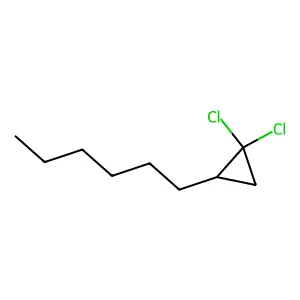 Cyclopropane, 1,1-dichloro-2-hexyl- structure