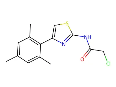 2-chloro-N-[4-(2,4,6-trimethylphenyl)-1,3-thiazol-2-yl]acetamide structure