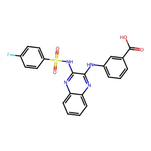 3-[[3-[(4-fluorophenyl)sulfonylamino]quinoxalin-2-yl]amino]benzoic Acid structure