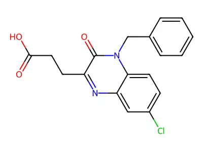 7-Chloro-3,4-dihydro-3-oxo-4-(phenylmethyl)-2-quinoxalinepropanoic acid structure