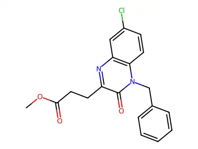 Methyl 7-chloro-3,4-dihydro-3-oxo-4-(phenylmethyl)-2-quinoxalinepropanoate structure