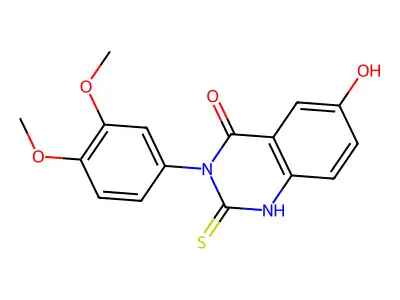 3-(3,4-Dimethoxyphenyl)-6-hydroxy-2-sulfanyl-3,4-dihydroquinazolin-4-one structure