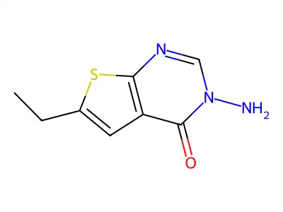 3-amino-6-ethyl-3H,4H-thieno[2,3-d]pyrimidin-4-one structure