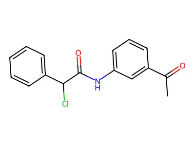 N-(3-acetylphenyl)-2-chloro-2-phenylacetamide structure