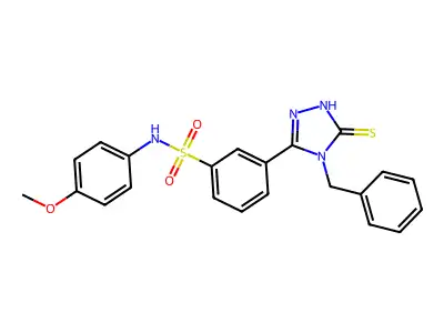 3-(4-benzyl-5-sulfanyl-4H-1,2,4-triazol-3-yl)-N-(4-methoxyphenyl)benzene-1-sulfonamide structure