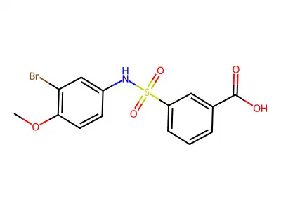 3-[(3-Bromo-4-methoxyphenyl)sulfamoyl]benzoic acid structure
