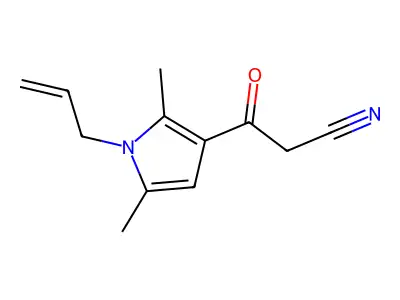 3-[2,5-dimethyl-1-(prop-2-en-1-yl)-1H-pyrrol-3-yl]-3-oxopropanenitrile structure