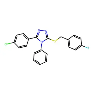 5-(4-Chlorophenyl)-3-[(4-fluorophenyl)methylthio]-4-phenyl-1,2,4-triazole structure