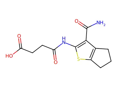 3-({3-carbamoyl-4H,5H,6H-cyclopenta[b]thiophen-2-yl}carbamoyl)propanoic acid structure