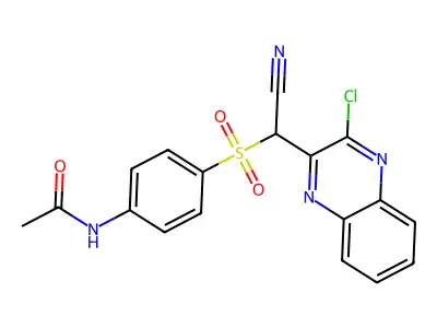 N-{4-[(3-Chloroquinoxalin-2-YL)(cyano)methanesulfonyl]phenyl}acetamide structure