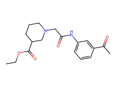 Ethyl 1-[2-(3-acetylanilino)-2-oxoethyl]piperidine-3-carboxylate structure