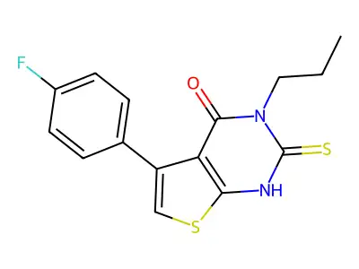 5-(4-fluorophenyl)-3-propyl-2-sulfanyl-3H,4H-thieno[2,3-d]pyrimidin-4-one structure