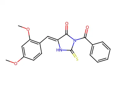 3-Benzoyl-5-[(2,4-dimethoxyphenyl)methylidene]-2-sulfanylideneimidazolidin-4-one structure