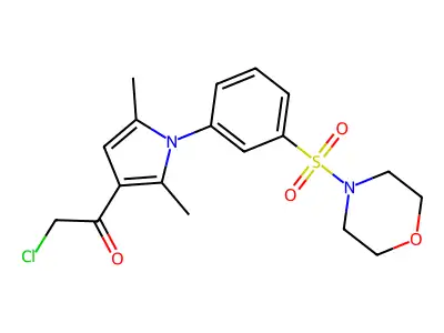 2-chloro-1-{2,5-dimethyl-1-[3-(morpholine-4-sulfonyl)phenyl]-1H-pyrrol-3-yl}ethan-1-one structure