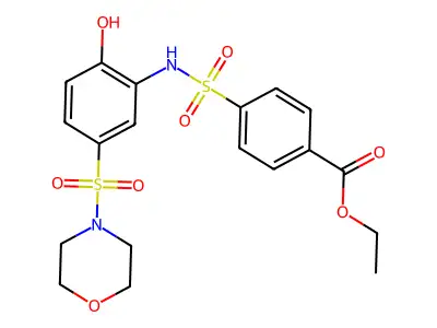 Ethyl 4-[(2-hydroxy-5-morpholin-4-ylsulfonylphenyl)sulfamoyl]benzoate structure