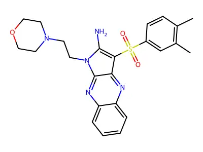 3-(3,4-dimethylbenzenesulfonyl)-1-[2-(morpholin-4-yl)ethyl]-1H-pyrrolo[2,3-b]quinoxalin-2-amine structure