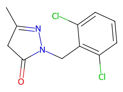 1-[(2,6-dichlorophenyl)methyl]-3-methyl-4,5-dihydro-1H-pyrazol-5-one structure