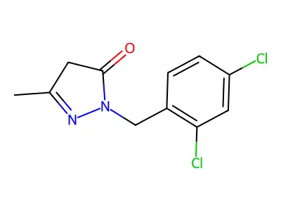 1-[(2,4-dichlorophenyl)methyl]-3-methyl-4,5-dihydro-1H-pyrazol-5-one structure