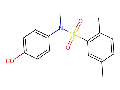 N-(4-hydroxyphenyl)-N,2,5-trimethylbenzene-1-sulfonamide structure
