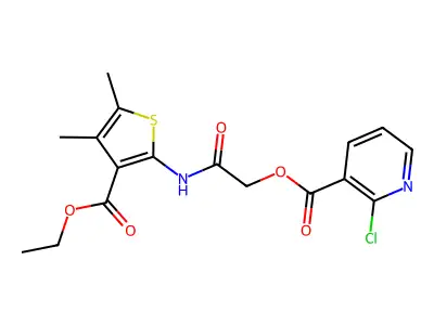 [2-[(3-ethoxycarbonyl-4,5-dimethylthiophen-2-yl)amino]-2-oxoethyl] 2-chloropyridine-3-carboxylate structure