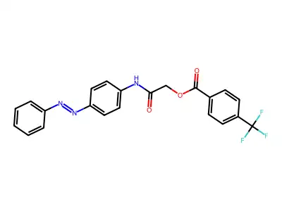 (4-phenyldiazenylphenyl)carbamoylmethyl 4-(trifluoromethyl)benzoate structure